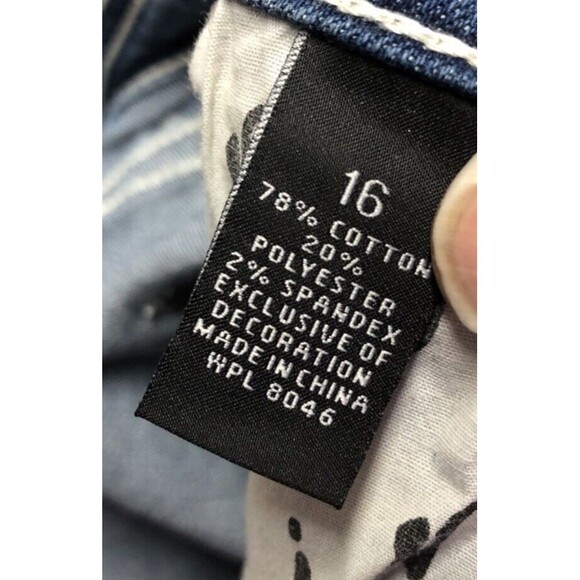 Inc Womens Denim Jeans Size 16 Straight Leg Regular Fit Distressed - Picture 13 of 16